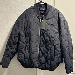 All Saints Men's Bomber Black Streetwear Jacket Size XXL